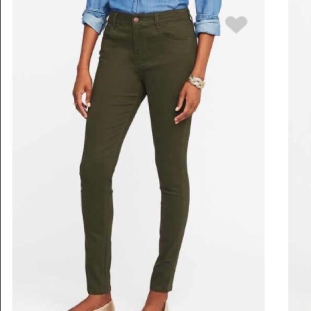 Olive Green Rockstar Skinny Jeans